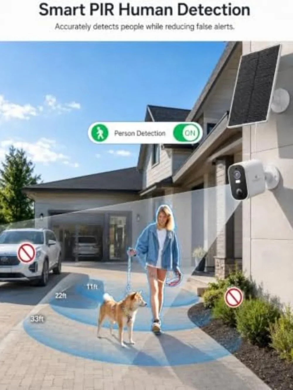 2-Pack Wireless Outdoor Solar Security Cameras - 2K HD, Night Vision, Motion